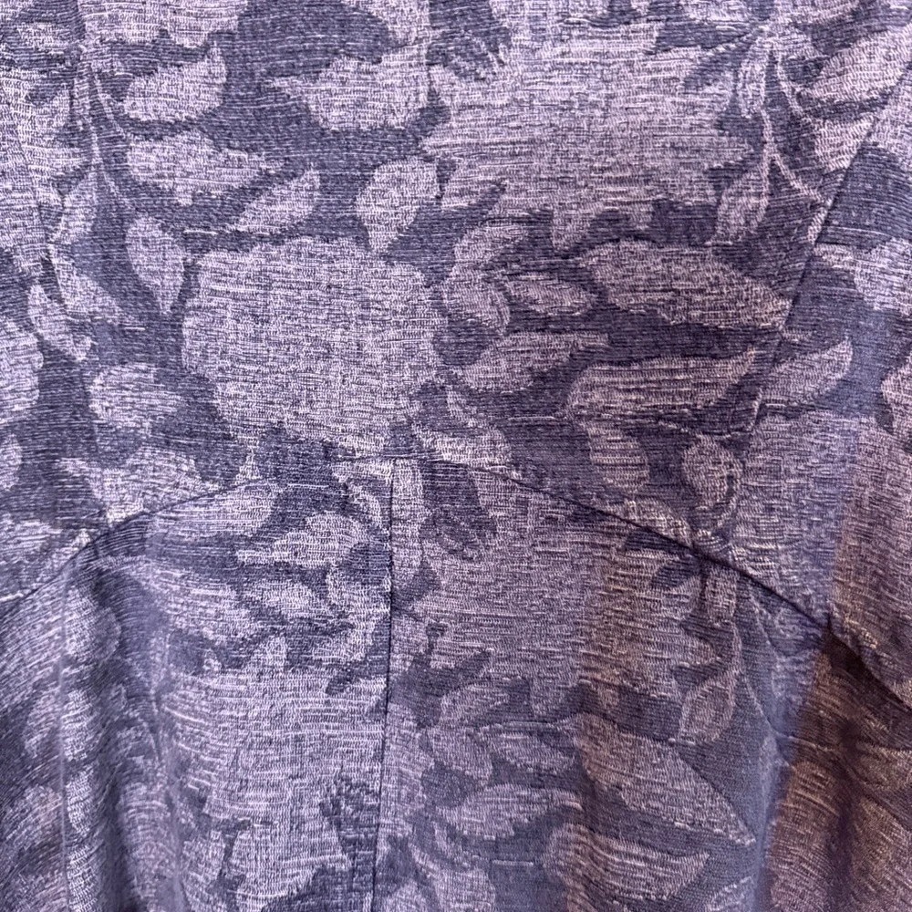 C.M.C Women’s Cotton Chenille Tapestry Funnel Neck Burnout Indigo Coat Sz S